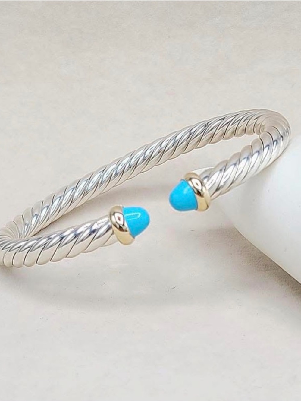 David Yurman Cable Flex With Turquoise and Gold , 6mm